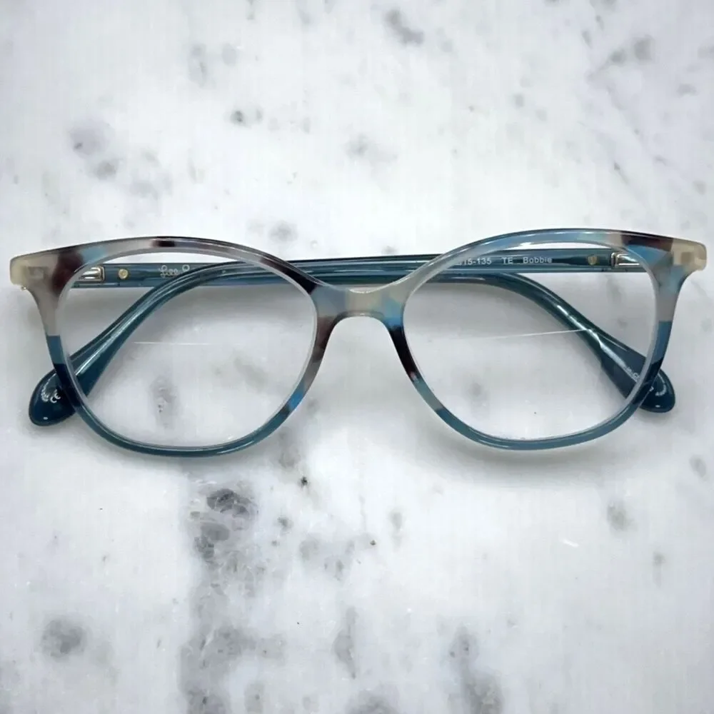 Lilly Pulitzer Bobbie TE Teal Blue Tort Marble Eyeglasses Frames Only 49-15-135